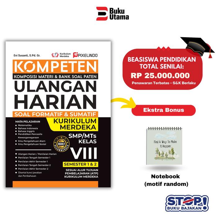 

Buku Kompeten Ulangan Harian Kurikulum Merdeka Smp/Mts Kelas 8 (Mencakup Materi, Ulangan Harian,