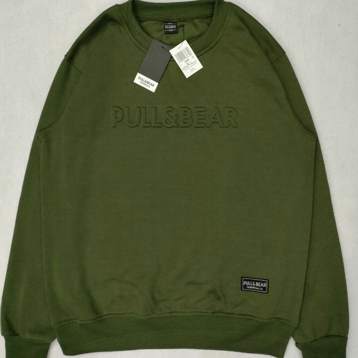 SWEATER CREWNECK PULL AND BEAR SWITER PULL&BEAR ORIGINAL PRIA WANITA