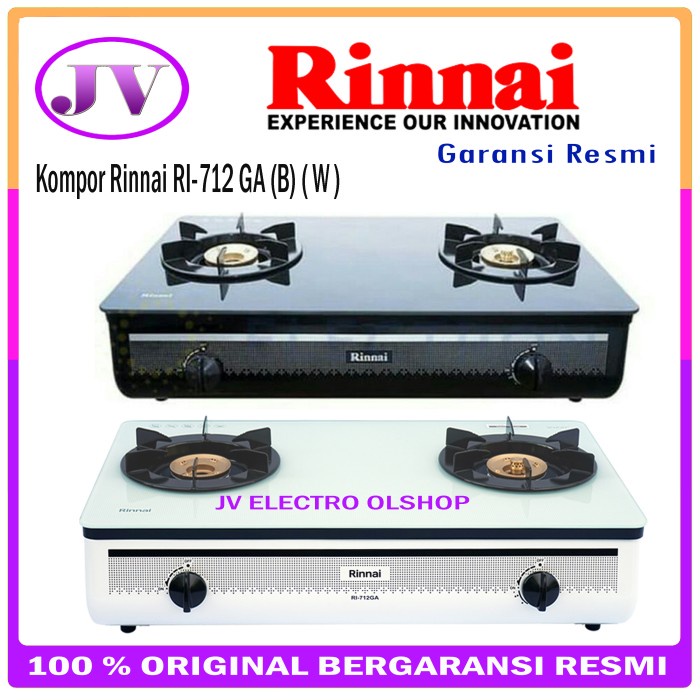 PROMO Kompor Rinnai 2 tungku RI 712 GAB / Kompor 2 tungku kaca RINNAI