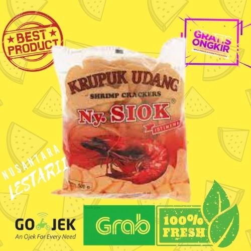 

Kerupuk Udang oval Ny. Siok / Netto - 500 Gram Kerupuk Udang