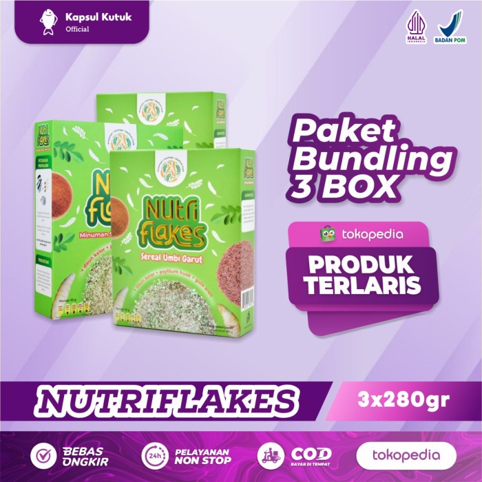 

NUTRIFLAKES Paket 3 Box Sereal Sehat Terapi Asam Lambung Begah/Kembung