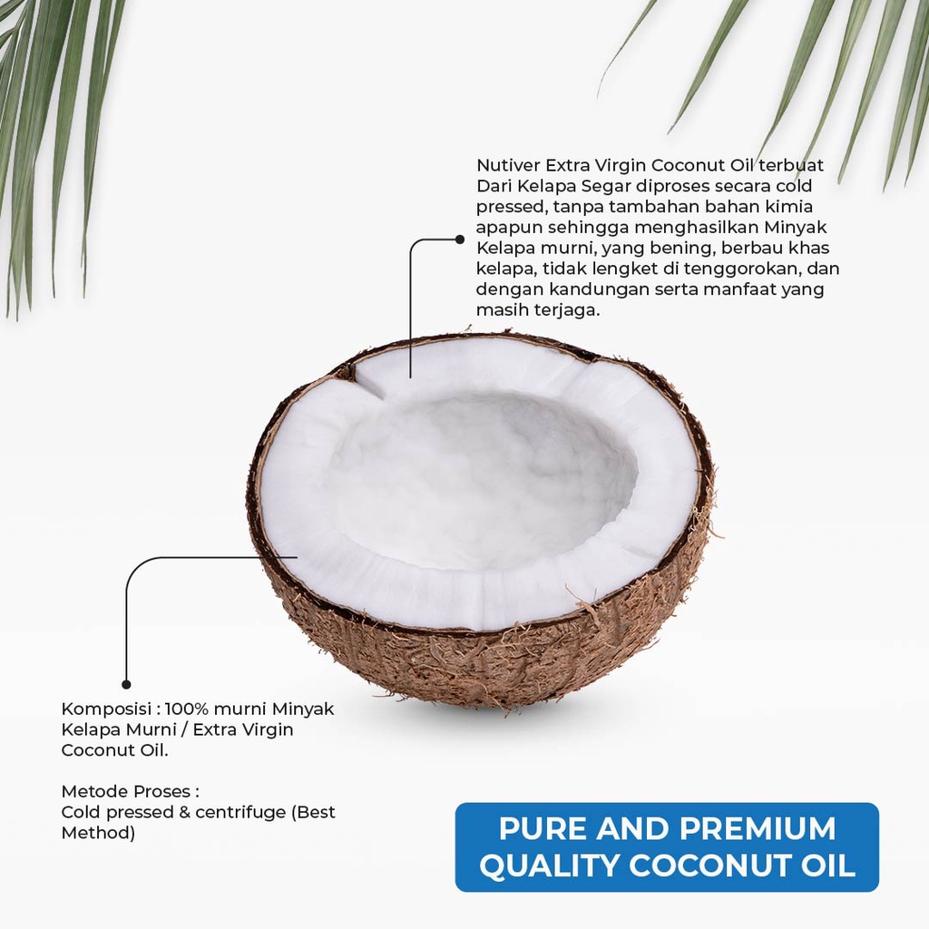 

HJE NUTIVER PREMIUM VCO Virgin Coconut OIL 500ml - EVCO EXTRA VIRGIN COCONUT OIL MINYAK KELAPA MURNI