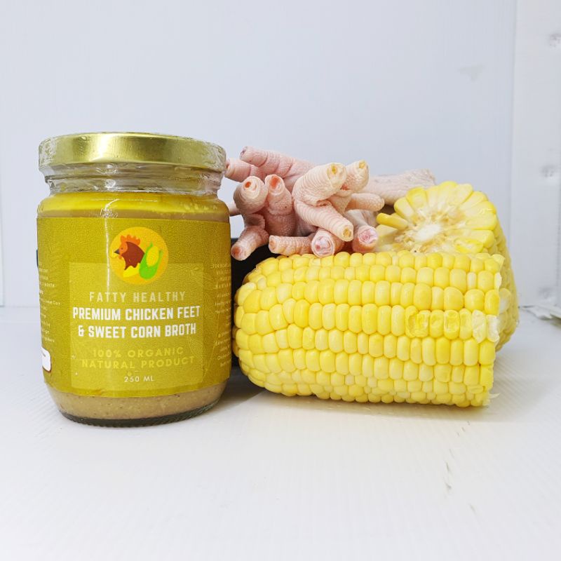 

HJE [READY HALAL MUI&PIRT] Premium Collagen Chicken Feet & Sweet Corn Broth FATTY HEALTHY Kaldu