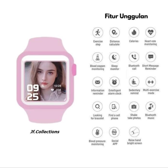 Jam Tangan Pintar Smartwatch T500 / Watch T55 Original Custom Wallpaper Terima Notifikasi Fitur