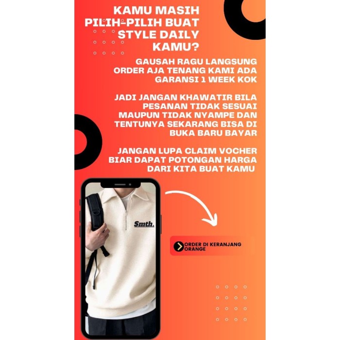 SWEATER RUGBY BASIC POLOS SWEATER BASIC KERAH RESLETING SWEATER PRIA WANITA