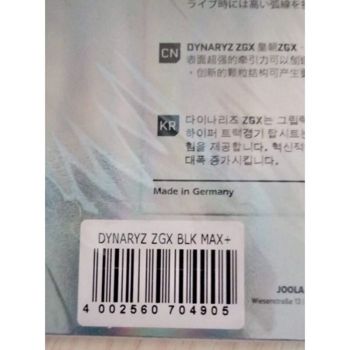ORIGINAL JOOLA DYNARYZ ZGX Karet Rubber Bet Ping Pong Tenis Meja BARU
