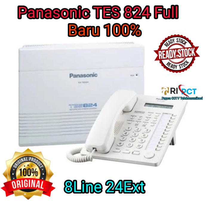 Pabx Panasonic KX-TES824 +KX-AT7730 Full Kapasitas 8Line 24Extension Baru garansi