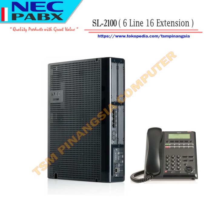 Pabx NEC SL2100 / PABX IP NEC SL-2100 ( PBX 6 Line 16 Extension )