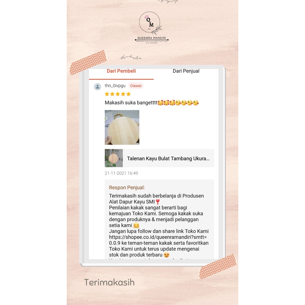 HJE Talenan Kayu Pinus/Mahoni Bulat Tebal Tambang Ukuran Besar Kayu Lukis (Queenra Mandiri)