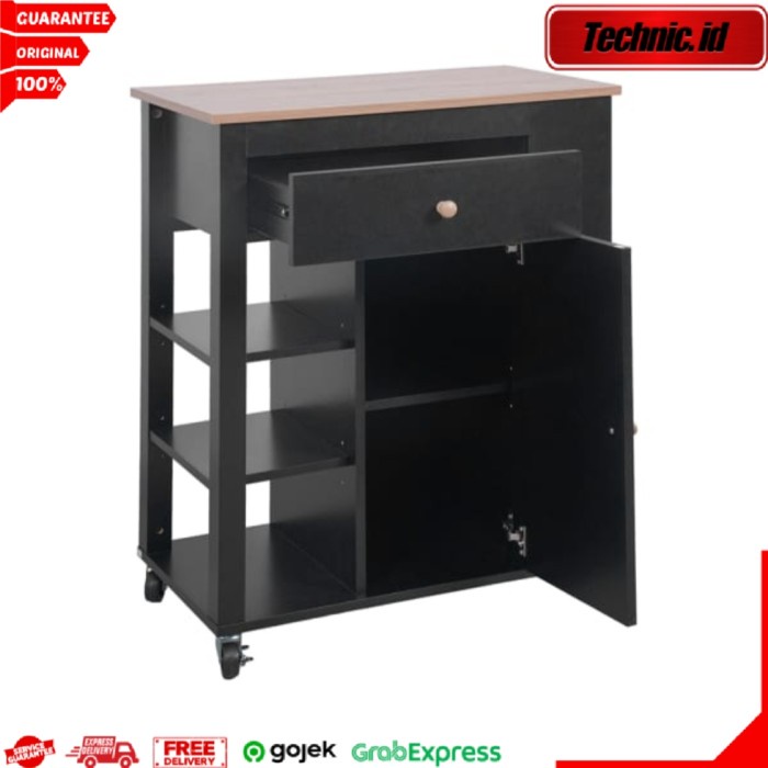 SALE Informa Galvin Rak Troli Dapur Galvin Kitchen Cart Wood Rak Penyimpanan