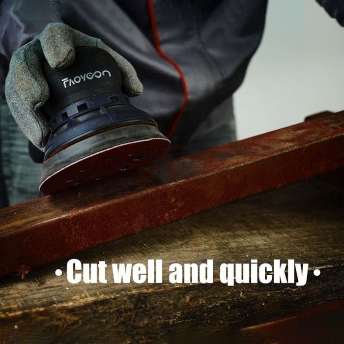 Amplas Bulat Velcro Disc 5 Inch 8 Lubang Paper Grit P80/180/240/320/400/800/1000/1500/2000/3000 5