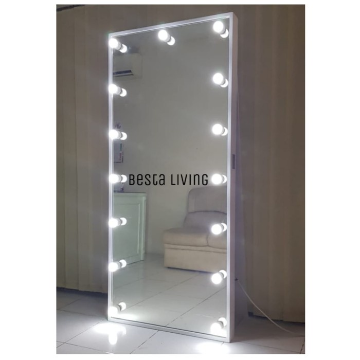 Full Body Standing Vanity Mirror Cermin Lampu Led Kaca Rias Makeup