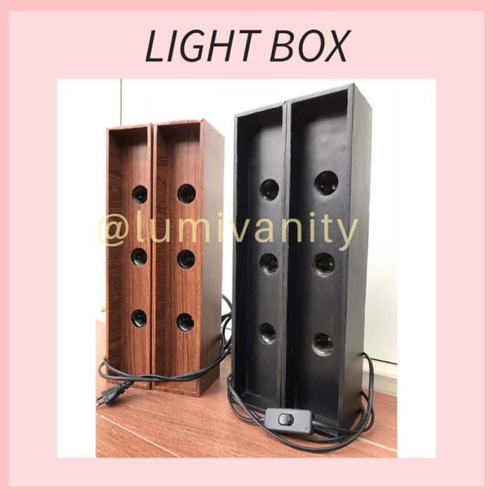 Light Box 3 Fitting Lampu Vanity Box Lamp Mua Makeup Artist Portable