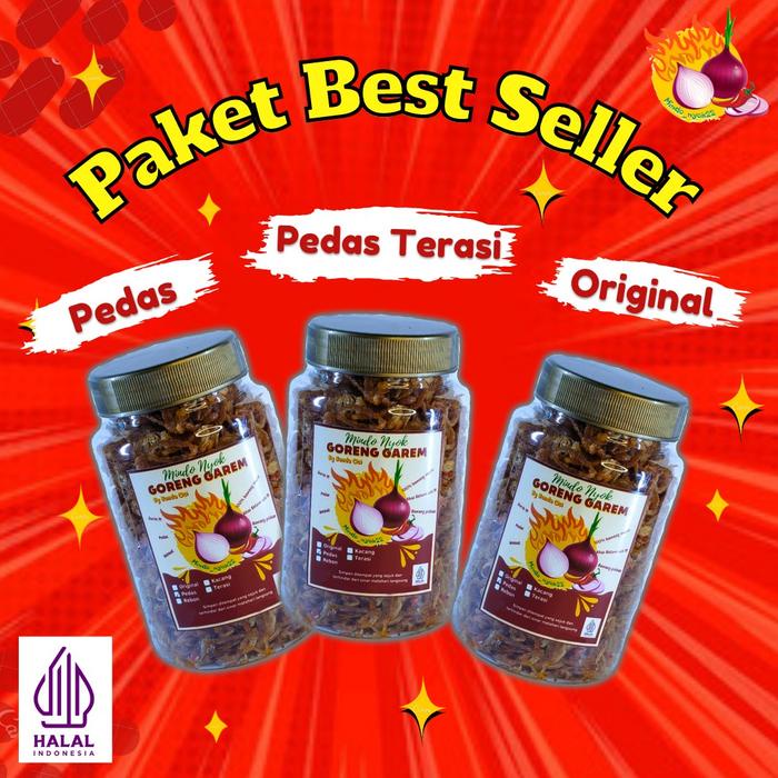 

Paket Best Seller Bawang Goreng Betawi ( Goreng Garem ) Pedas Rempah