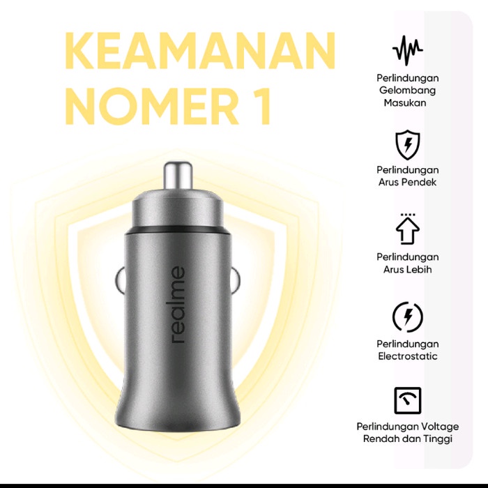 Terbatas Realme Car Dart Charger 33W Oppo Car Charger 33W Supervooc Original