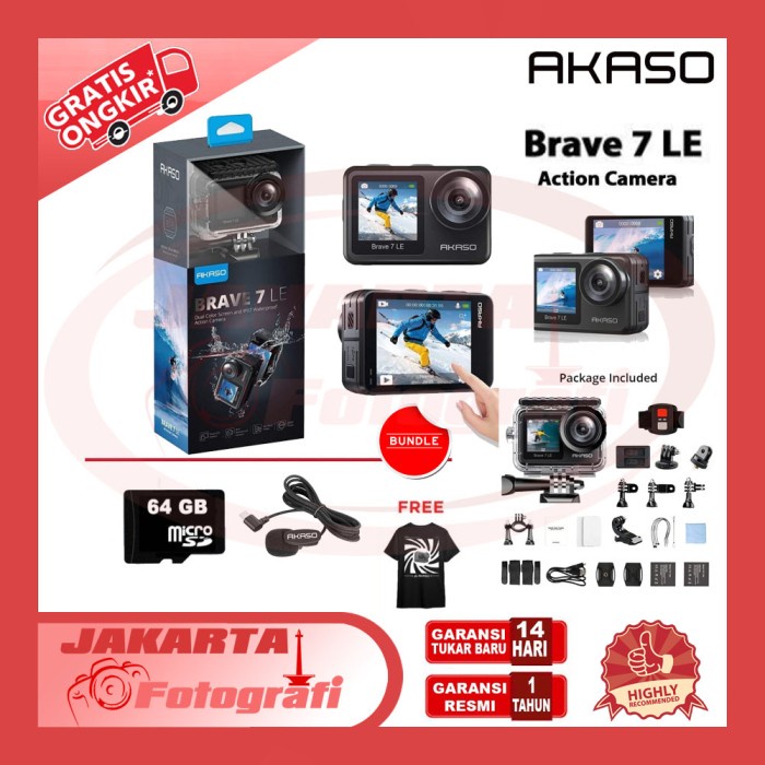 Akaso Brave 7 Le / Brave7 Le Action Camera Bundle - Garansi Resmi