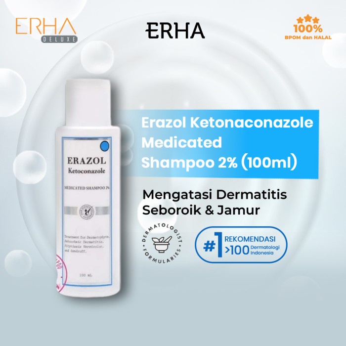 ERHA ERAZOL Shampoo - Shampo Ketombe Atasi Dermatitis Seboroik & Jamur
