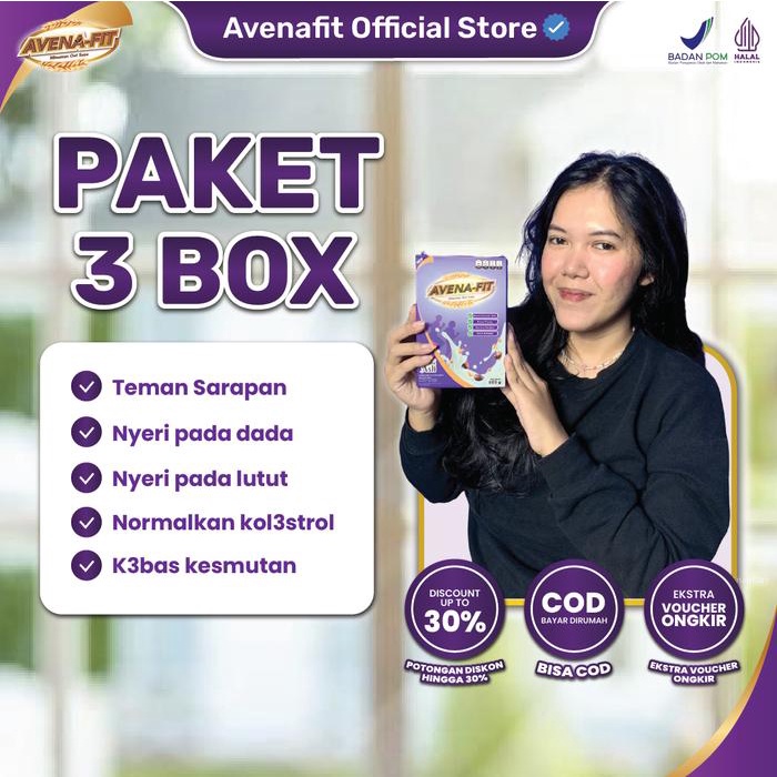 

Avenafit 3 Box Susu Oatmeal Sereal Kurma Original Asli Sudah BPOM dan Halal MUI Bisa COD oats,