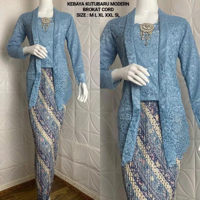 Set Tunik Kutubaru Modern Kebaya Kartini Dress Wanita Baju Atasan Katun Remaja Dewasa Setelan Pesta