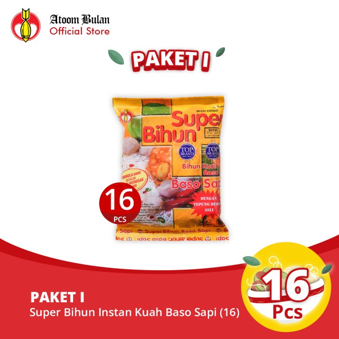 

Paket I - Super Bihun Baso (16 pcs)