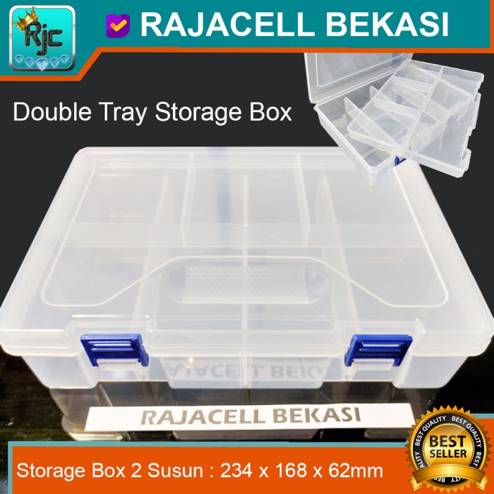 ADT- Storage Box 2Susun Tempat Penyimpanan Komponen Elektronik 234*168*62mm