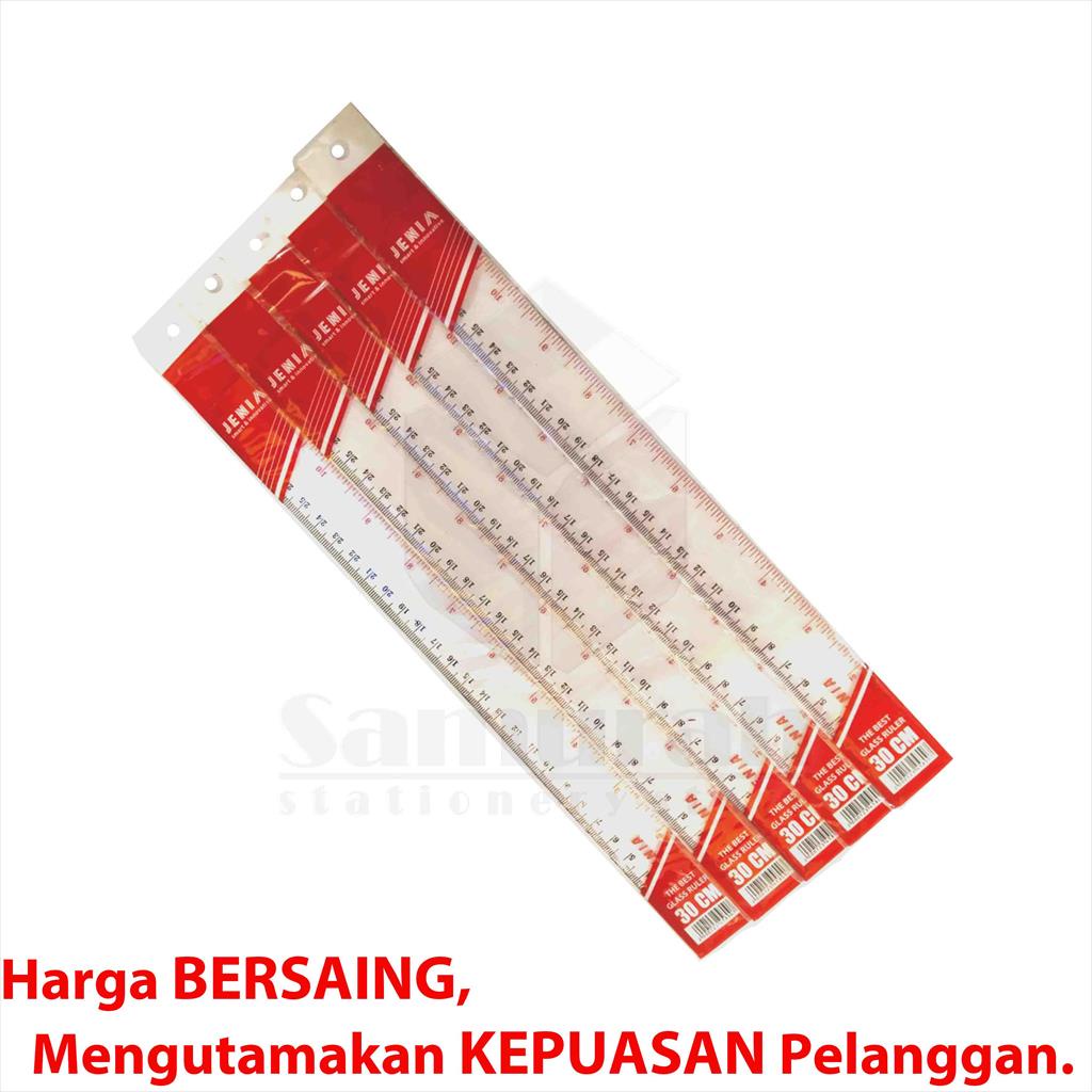 

iK! Penggaris Plastik Jenia 30 cm Per Pak / Lusin isi 12 pcs / Garisan Mika Bening / Glass Ruller