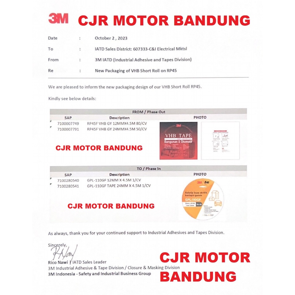 

iK! 3M VHB 12mm x 4.5m Double Tape Foam Merah Otomotif & Building ORI