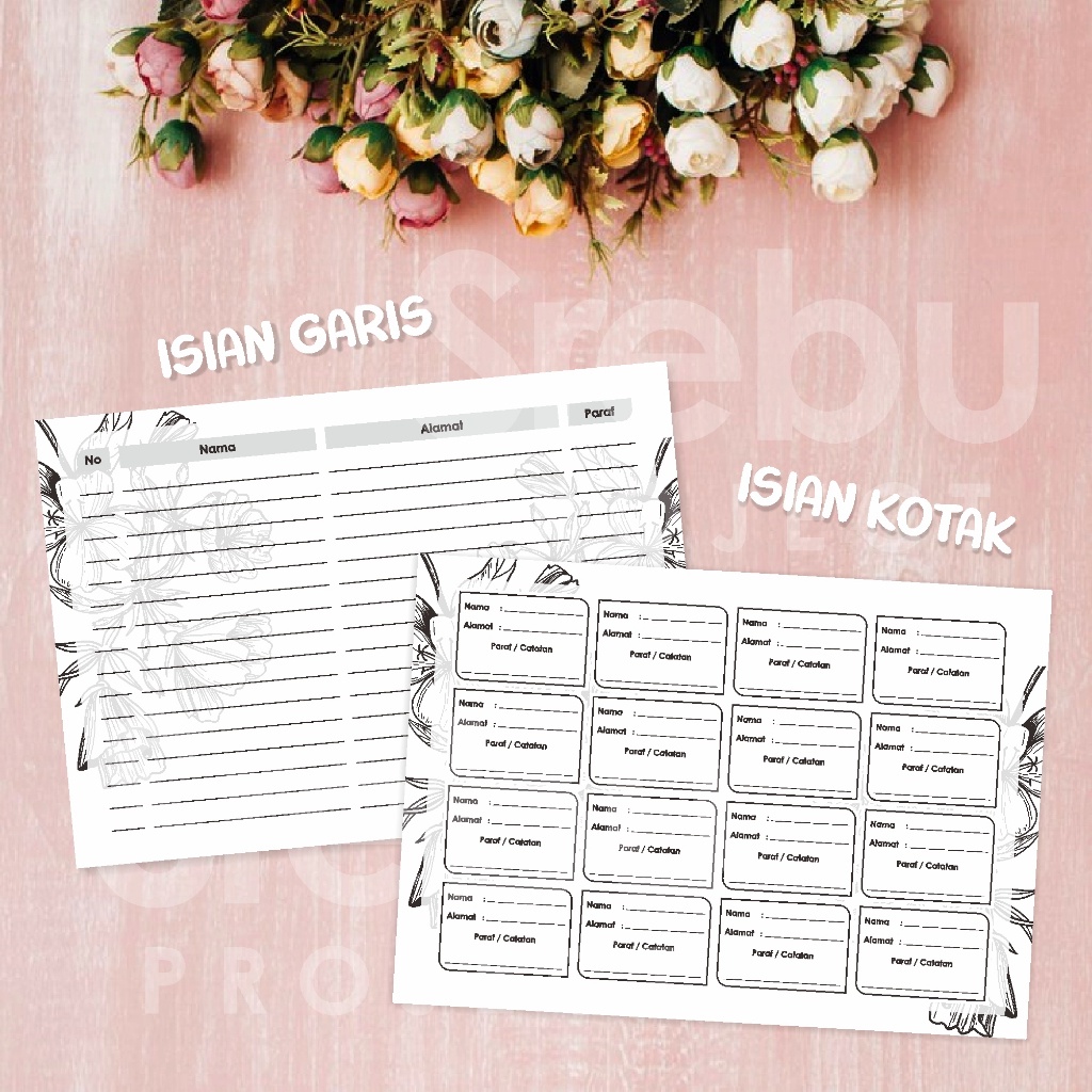 

IK! (SR014) Buku Tamu Pernikahan Hardcover dan Softcover murah / Guest Book Isi 310 Tamu