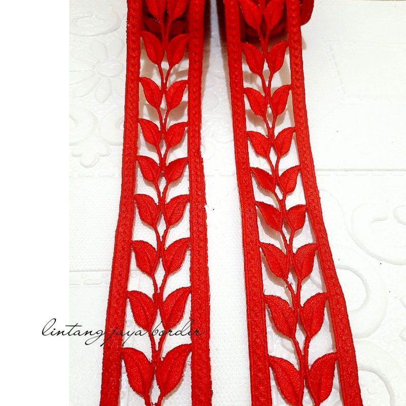 renda bordir roll daun padi