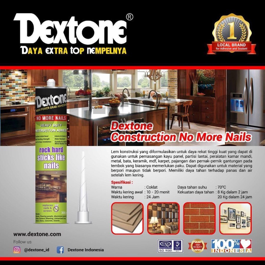 

iK! LEM DEXTONE NO MORE NAILS 300 ml - LEM ANTI PAKU - LEM TANPA PAKU - 223