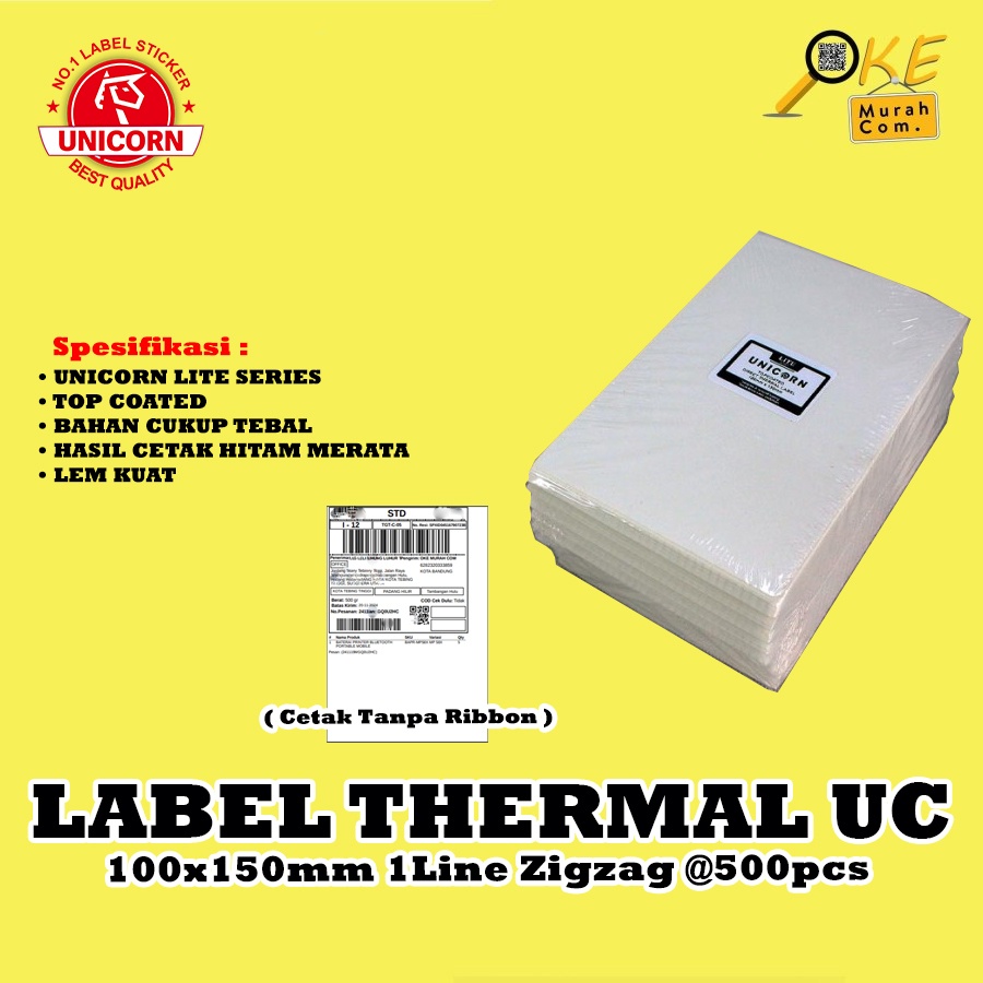 

IK! Label Stiker Thermal Resi Alamat Pengiriman 100x150mm / 100x150 / 10x15cm / A6 Unicorn Lite