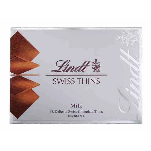 

Diskon Lindt Swiss Thins Milk Delicate Swiss Chocolate Thins Cokelat Import Ready