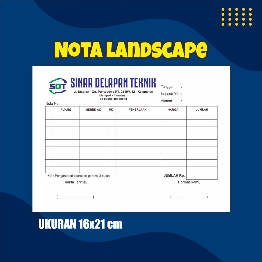 

IK! Nota custom 1 ply 2 ply 3 ply satuan 1/2 folio isi 100 dan 150