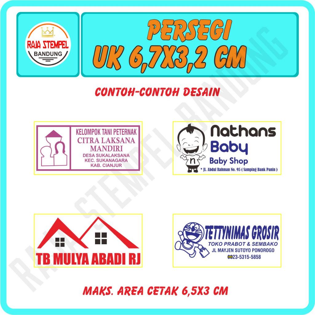 

iK! STEMPEL FLASH PERSEGI UK 6,7X3,2 CM, STAMPEL LOGO USAHA, STEMPLE ON SHOP, STAMPLE PERUSAHAAN