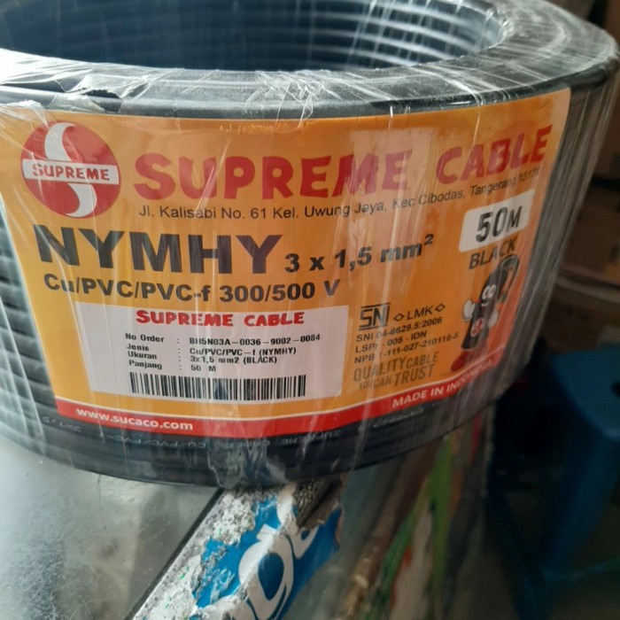kabel nyyhy 3x1.5 supreme 50 meter (hitam)