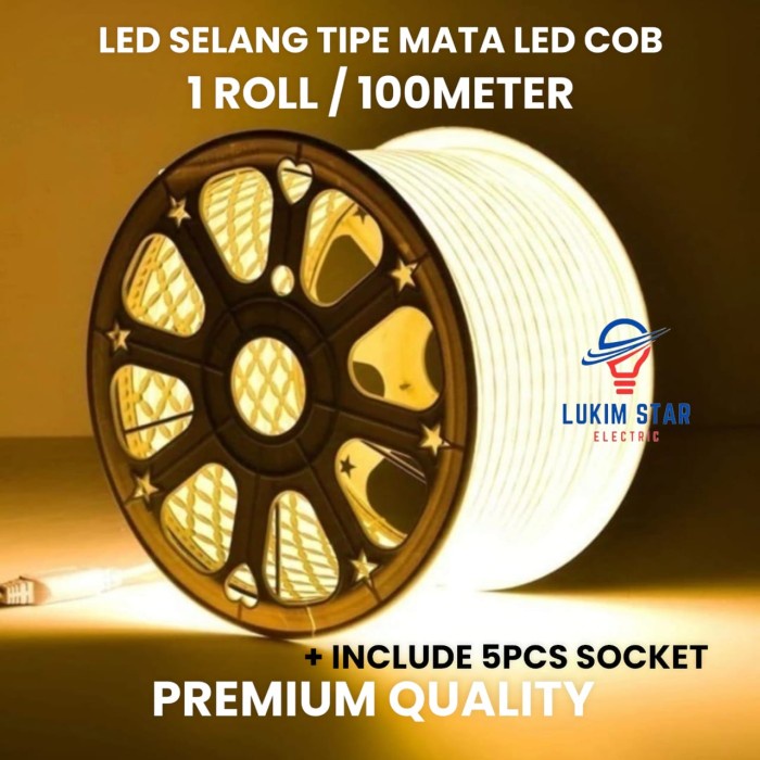 Lampu Led Strip Selang Mata Led Cob 100M / Lampu Led Selang Mata Led Cob 1Roll 100M Meter