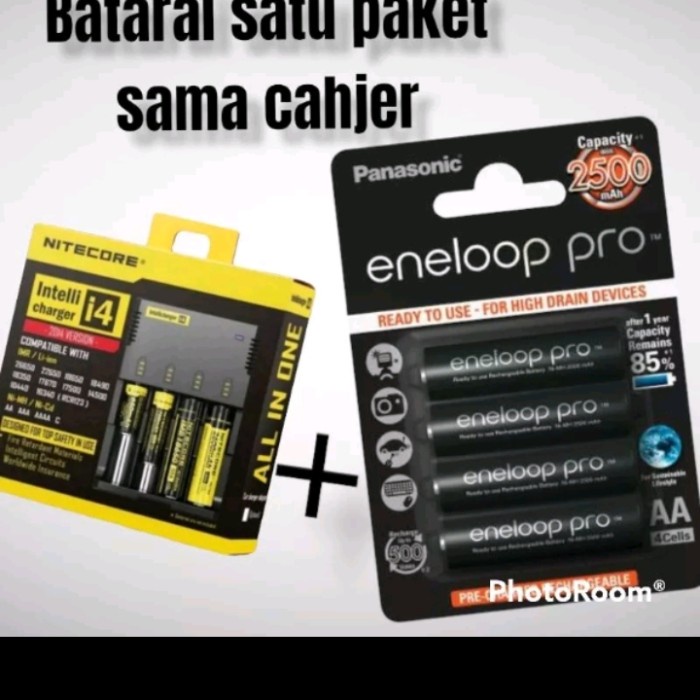 Populer Baterai Cas Aa Eneloop 2500 Mah + Charger Baterai Multi Intelli I4