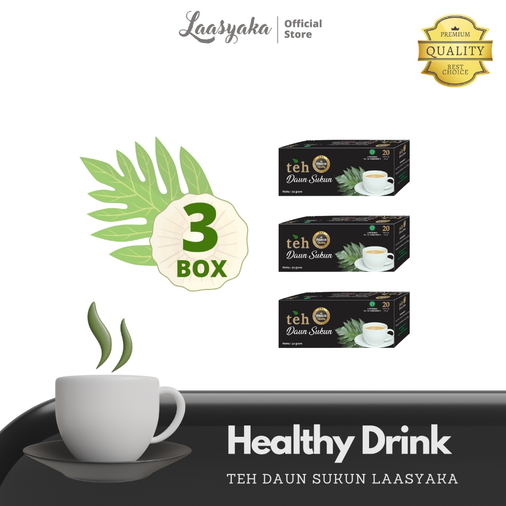 

( PROMO ) Teh Daun Sukun Laasyaka Premium Asli ( Dapat 3 Box ) BEST SELLER