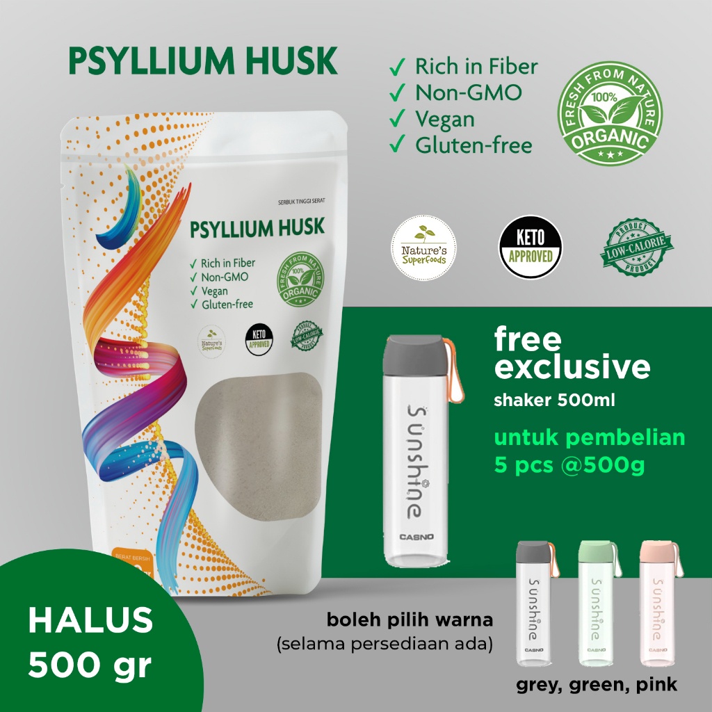 

( PROMO ) Psyllium Husk Minuman Serbuk Serat Alami Untuk Sembelit Detoks Kolesterol gram BEST SELLER