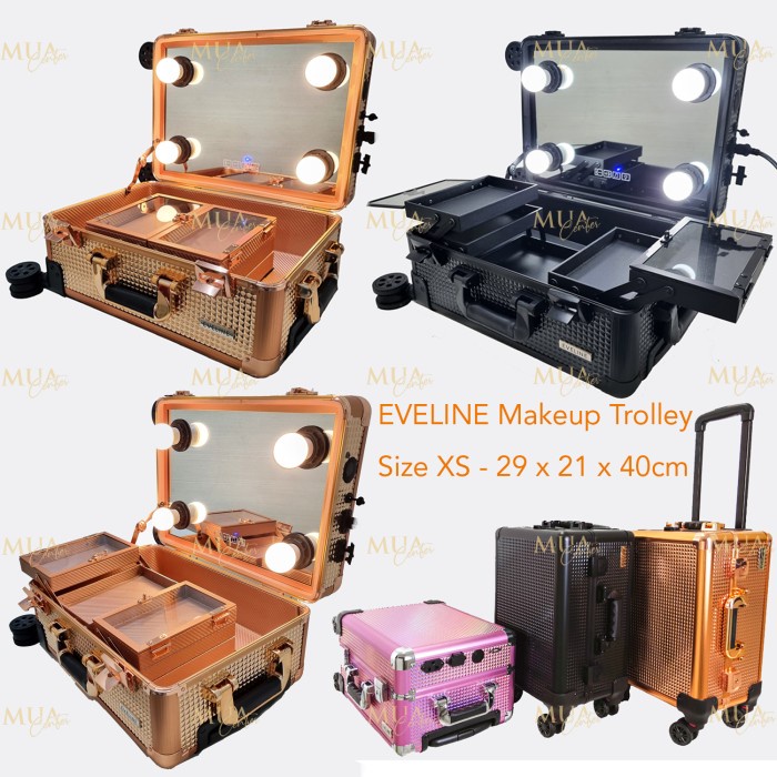 Beauty Case / Troli Makeup / Koper Rias Kaca Lampu Eveline 01