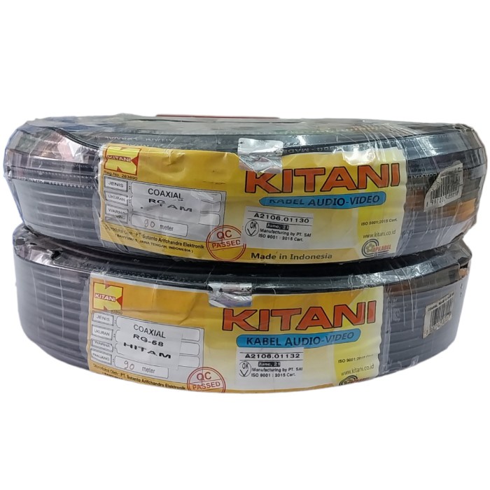 Kabel Audio - Video Coaxial RG-58 90 Meter Kitani Hitam