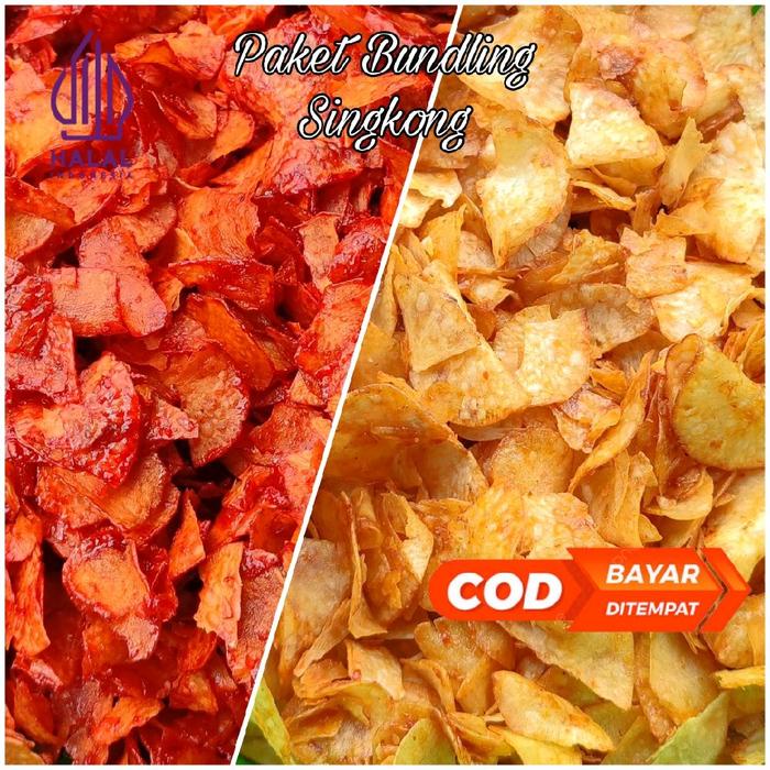 

{PAKET TEBUS MURAH PREMIUM SINGKONG} 1kg - Singkong Sambal Balado & Singkong Sambal Rujak / Pedas