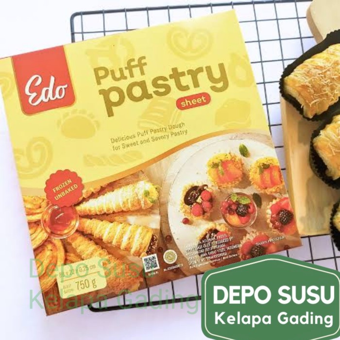 

EDO Puff Pastry Sheet 750gr Kulit Pastry Siap Pakai Zuppa Frozen Food Roti Lembar Beku 750g 375g 750