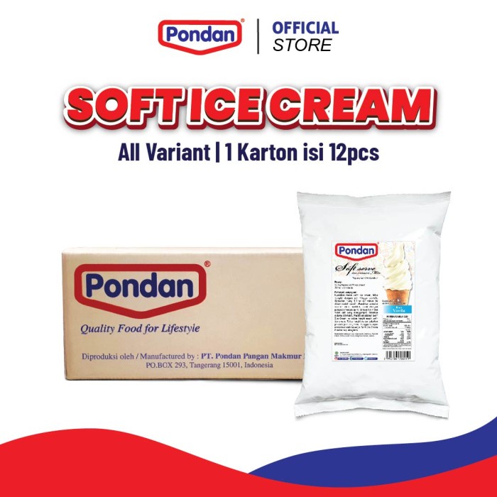 

Pondan Soft Ice Cream 1.1 Kg (1 karton)