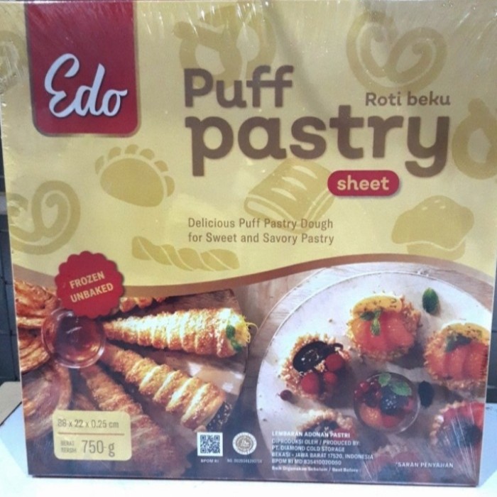 

EDO PUFF PASTRY 24X24CM ISI 4 LEMBAR 750GR, KHUSUS OJOL INSTANT KURIR