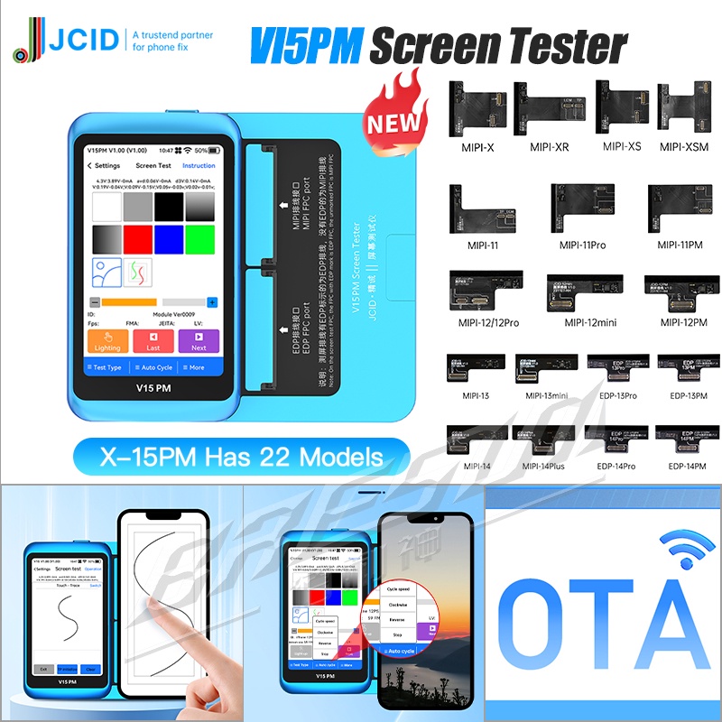 JC JCID V15PM Screen Tester For iPhone X XS XR 11 12 13 14 15 Pro Max Plus Mini MIPI EDP Screen Scre