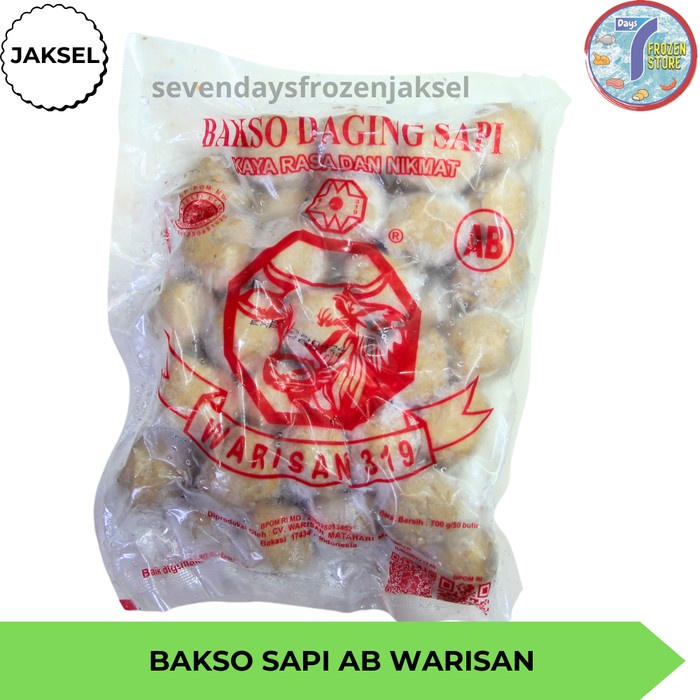 

Bakso Sapi Warisan AB isi 50 kemasan 700 gr
