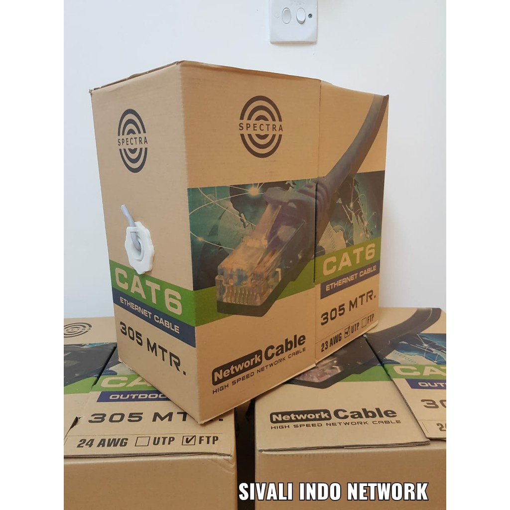 Spectra UTP CAT6 Kabel Lan Indoor 305 Meter Kabel Internet Wifi