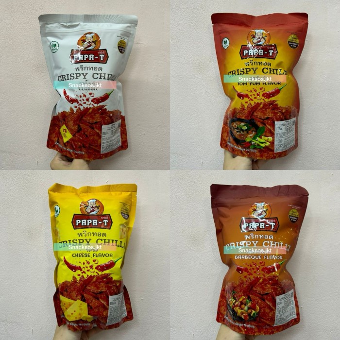 

Papa-T Crispy Chili Barbeque Bbq / Cheese / Classic / Tomyum Thailand- Snack Keripik Cabe Kering