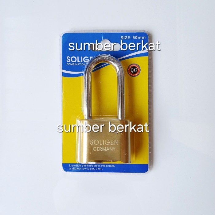 Gembok code kombinasi soligen 50 mm / gembok angka digit soligen 50mm